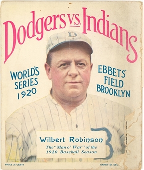 1920 Dodgers vs Indians World Series Program 